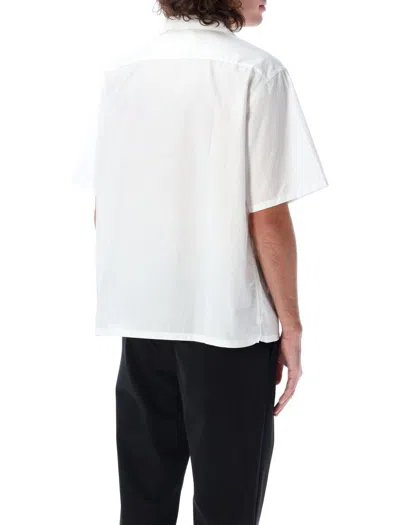 Prada Cotton Shirt With Short Sleeves And Pockets In White
