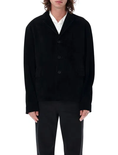 Prada Suede Calfskin Jacket In Black