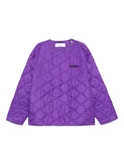 Oamc Combat Liner Jacket Embroidered Detail In Purple