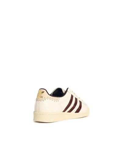 Adidas Originals By Wales Bonner 'superstar' White Leather Sneakers In Multi