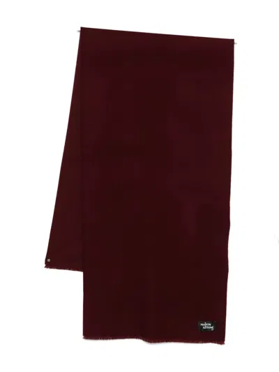 Maison Kitsuné Wool Fringe Scarf Accessories In Red