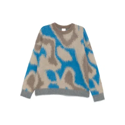 Calvin Klein Patterned Crew-neck Sweater In Multi