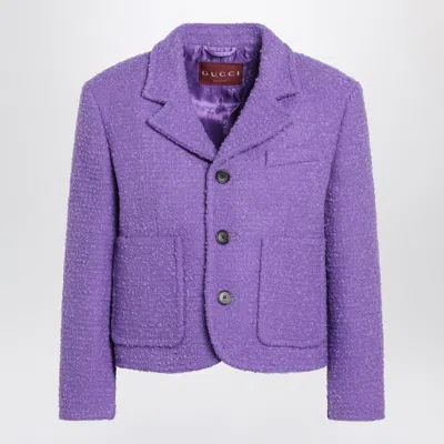 Gucci Purple Cotton Casual Jacket In Purple