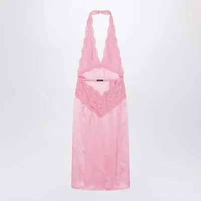 Gucci Satin And Lace Dress In Pink
