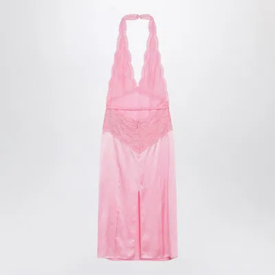 Gucci Satin And Lace Dress In Pink