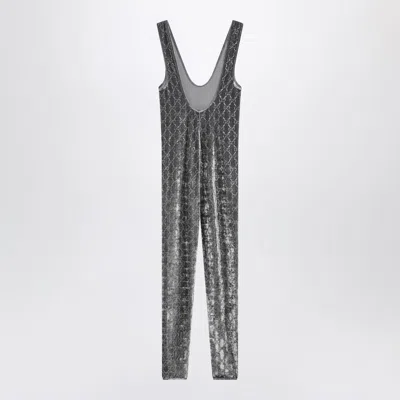 Gucci Crystal Chenille Sleeveless Jumpsuit Pattern In Gray