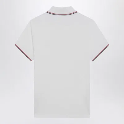 Moncler White Cotton Short-sleeved Polo T-shirt In White