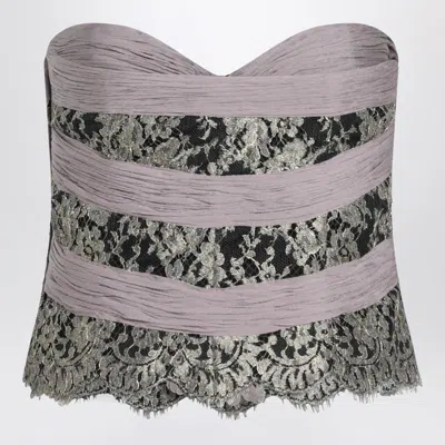 Valentino Mauve Chiffon Silk Top In Gray