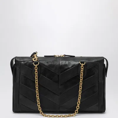 Valentino Garavani Panthea Bag In Chevron-pattern Nappa In Black