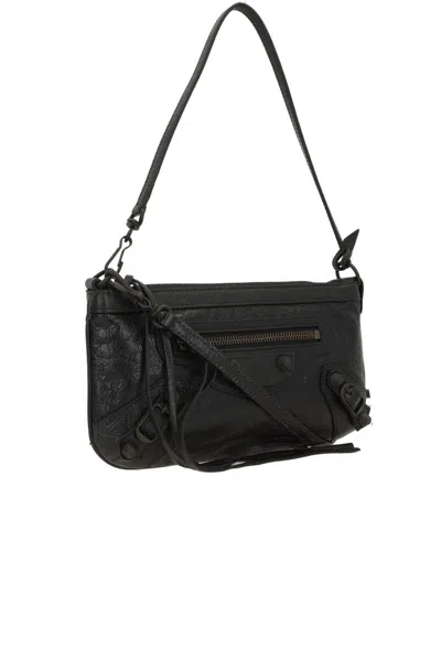Balenciaga City Style Shoulder Bag With Adjustable Strap In Black