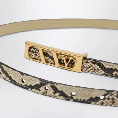 Valentino Garavani Volgo Signature Belt With Python Print In Multi
