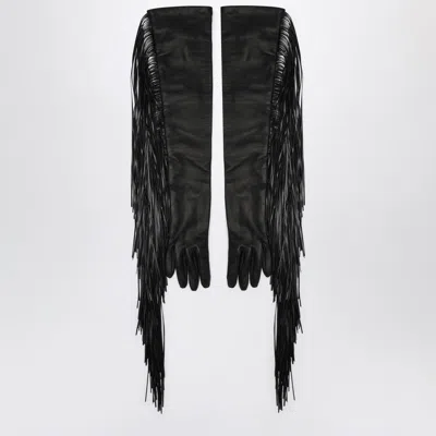 Sportmax Extended Gloves Featuring Fringe Accents In Black