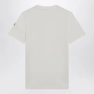 Moncler T-shirt With Embroidered Tricolor Logo In White