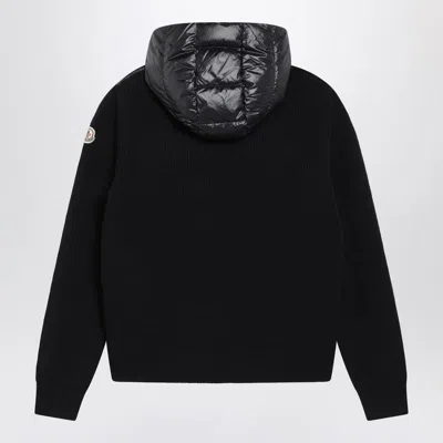 Moncler Quilted Shell-panelled Virgin Wool And Cashmere-blend Down Jacket In Black