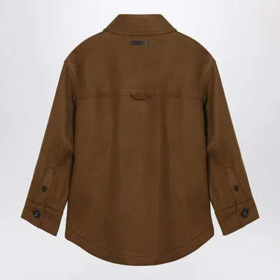 Ami Alexandre Mattiussi Wool Shirt Featuring Chest Pocket And Long Sleeves In Brown