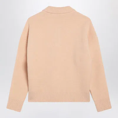 Ami Alexandre Mattiussi Ami Paris Powder Pink Ami De Coeur Polo Sweater Men In Pink