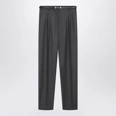 Max Mara Studio Dark Grey Trousers In Gray