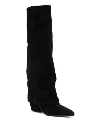 Paris Texas Jane 100 Suede Knee-high Boots In Black