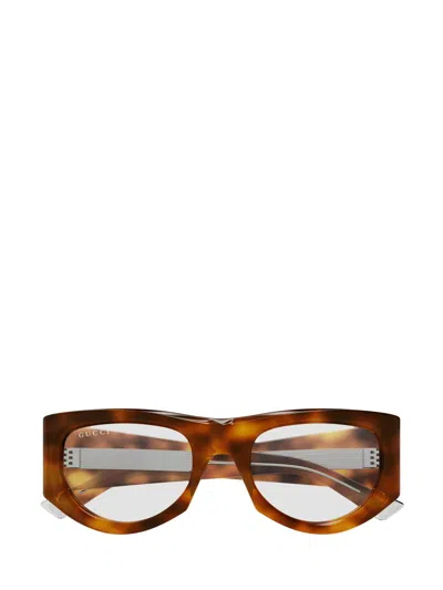 Gucci Rectangular Frame Sunglasses In Brown
