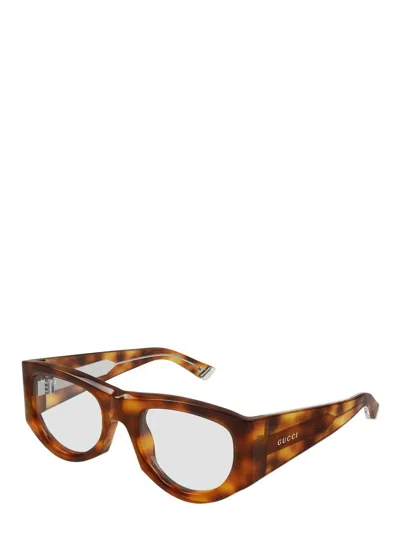 Gucci Rectangular Frame Sunglasses In Brown