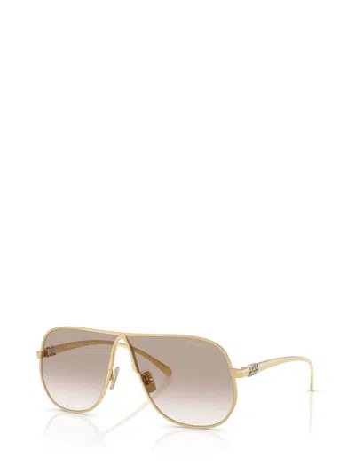 Miu Miu Mu A56s Metal Aviator Sunglasses In Gold