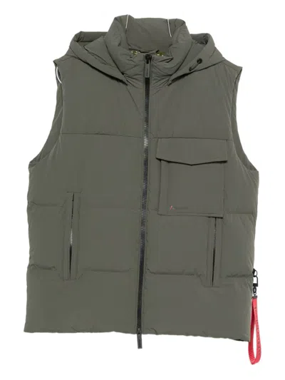After Label Hooded Pocket Gilet In Gray