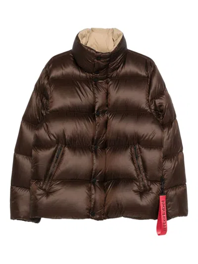 After Label High-neck Jacket In Brown