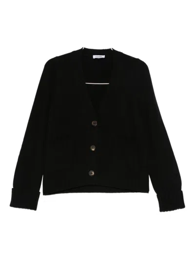 Base V-neck Cardigan In Black