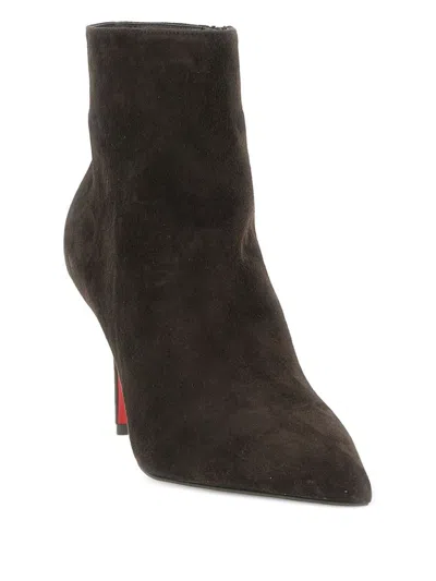 Christian Louboutin Miss Z 80 Suede Ankle Boots In Animal Print