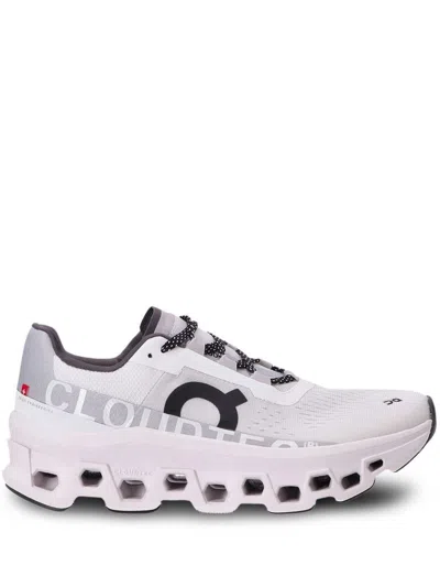 On -running Womens All White F Cloudmster Cushied Chunky-soled Mesh Low-top Trainers In White