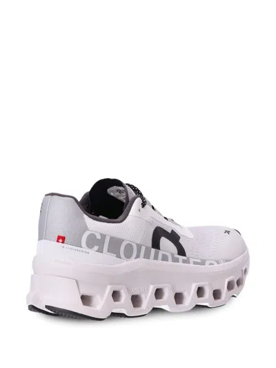 On -running Womens All White F Cloudmster Cushied Chunky-soled Mesh Low-top Trainers In White