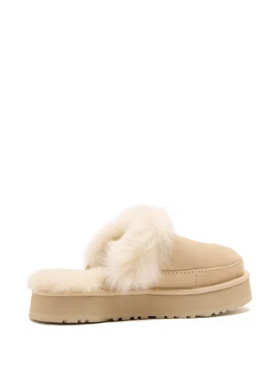 Ugg Chalet Beige Ankle Boots With Fur Design In Suede Woman In Neutral