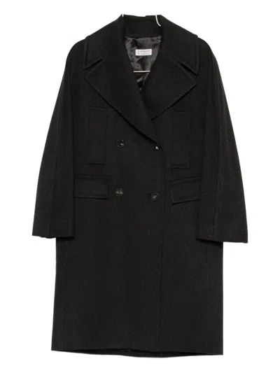Alberto Biani Long Double-breasted Coat Pockets In Black