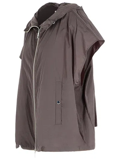 Sportmax 'barbra' Oversize Coffee Taffeta Trench Coat In Brown