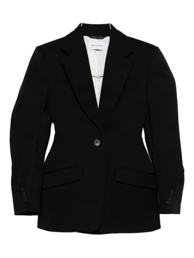 Givenchy Tailored Wool Blazer Notched Lapels In Black