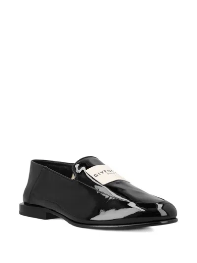 Givenchy Women Label Leather Loafers In Black