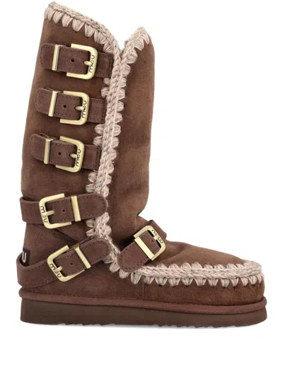 Mou Eskimo 40 Buckle Straps Boots In Brown