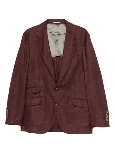 Brunello Cucinelli Tailored Single-breasted Jacket Lapel In Brown