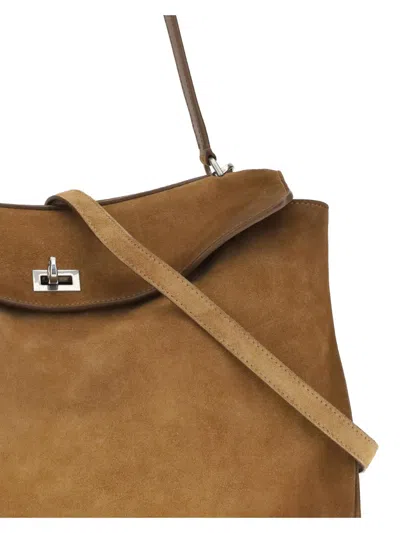Balenciaga Medium Rodeo Suede Tote Bag In Brown