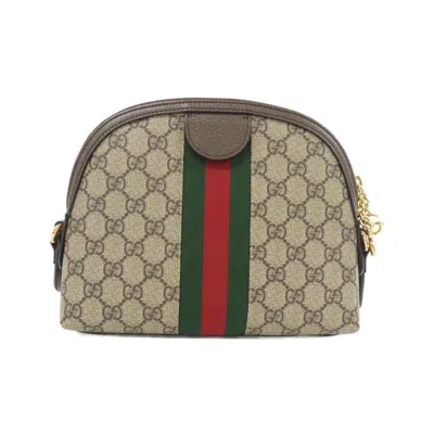 Pre-owned Gucci Beige Brown Gg Supreme Leather Shoulder Bag () In Multi