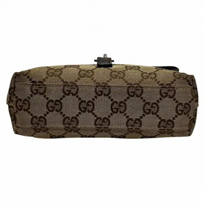 Pre-owned Gucci Beige Brown Gg Canvas Leather Fanny Pack Sling Bag () In Multi