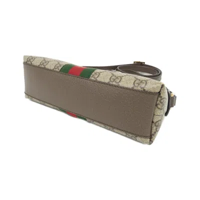 Pre-owned Gucci Beige Brown Gg Supreme Leather Shoulder Bag () In Multi