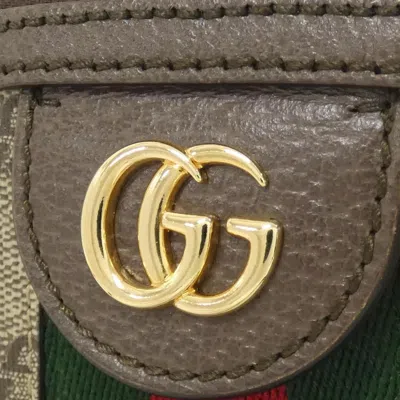 Pre-owned Gucci Beige Brown Gg Supreme Leather Shoulder Bag () In Multi