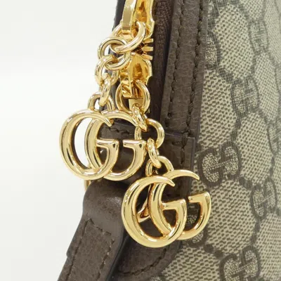 Pre-owned Gucci Beige Brown Gg Supreme Leather Shoulder Bag () In Multi