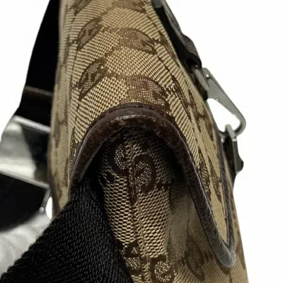 Pre-owned Gucci Beige Brown Gg Canvas Leather Fanny Pack Sling Bag () In Multi