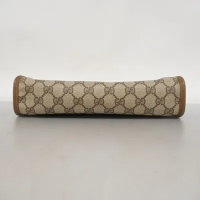 Pre-owned Gucci Beige Brown Pvc Clutch Bag () In Multi