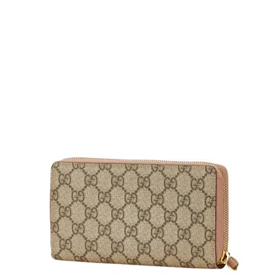 Pre-owned Gucci Beige Pvc Leather Long Wallet (bi-fold) () In Sand
