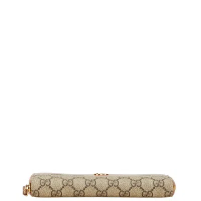 Pre-owned Gucci Beige Pvc Leather Long Wallet (bi-fold) () In Sand
