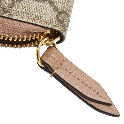 Pre-owned Gucci Beige Pvc Leather Long Wallet (bi-fold) () In Sand