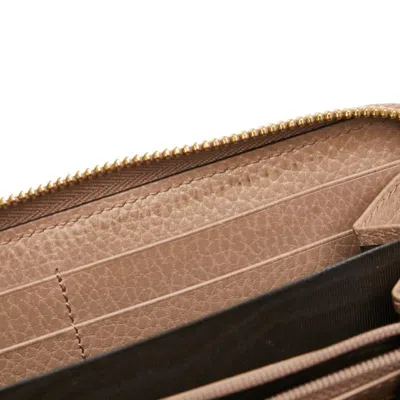 Pre-owned Gucci Beige Pvc Leather Long Wallet (bi-fold) () In Sand